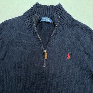 Navy Blue Ralph Lauren Quarter Zip Pullover Size Small